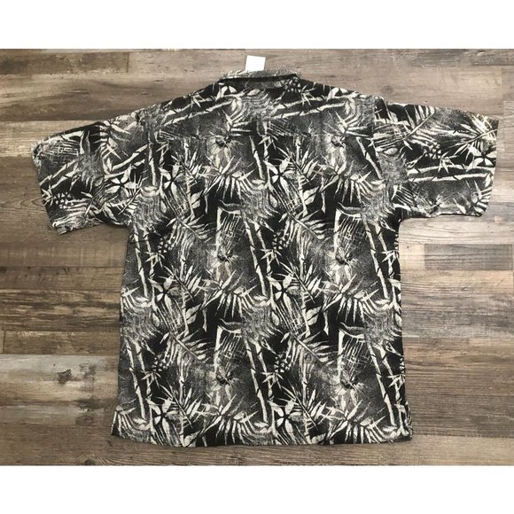 Outback Rider Mens Medium Black & White Hawaiian Button Up Shirt New - Picture 4 of 6